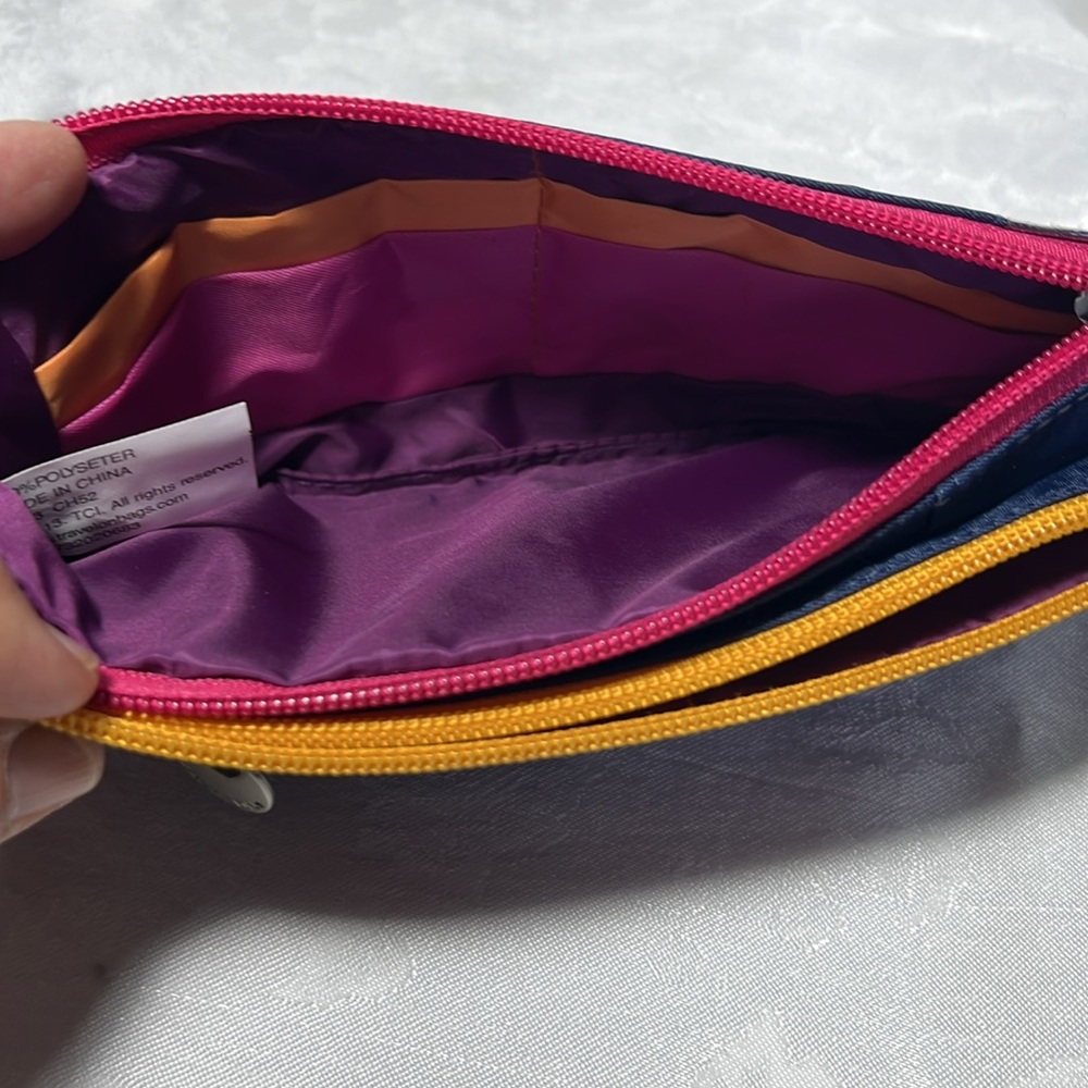 Travelon Safe ID Daisy Double Zip Clutch Wallet - Picture 7 of 10